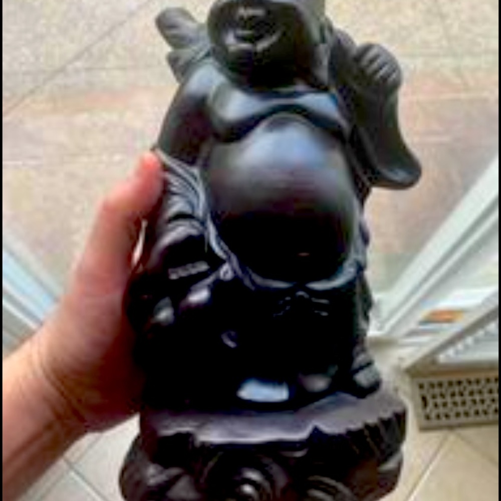 Vintage Hand-Carved Wooden Buddha 11”
